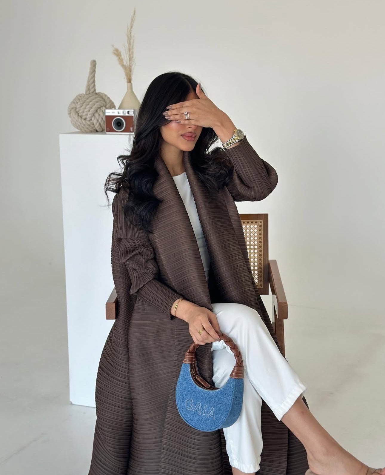 Cocoa Drape Abaya