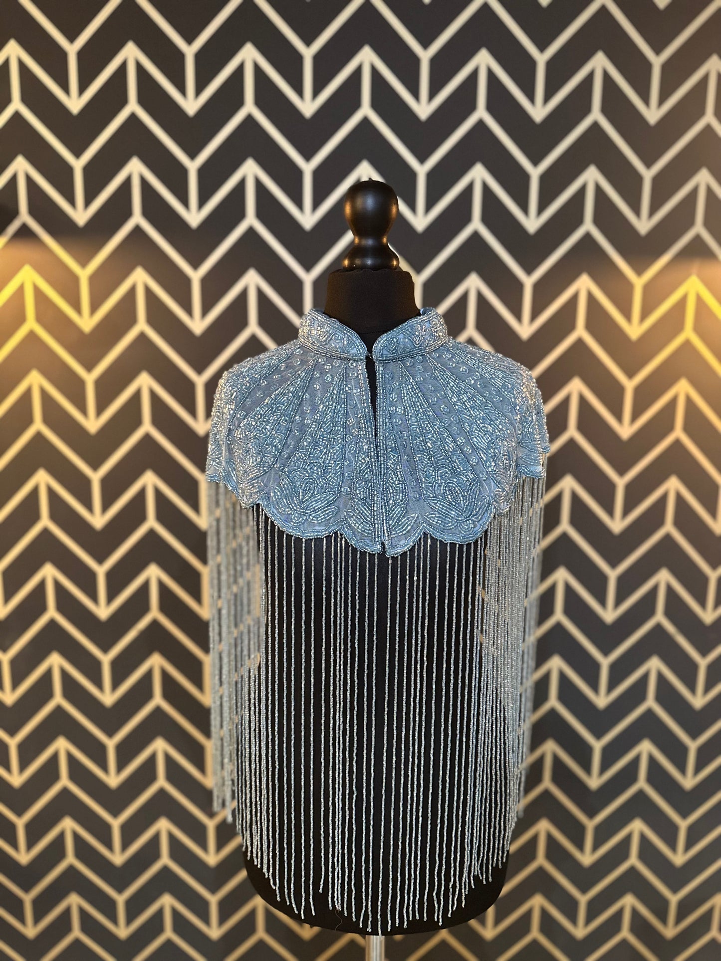 Light Blue Beaded Cape