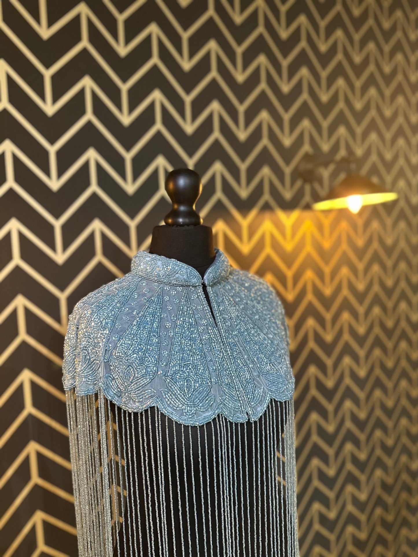 Light Blue Beaded Cape