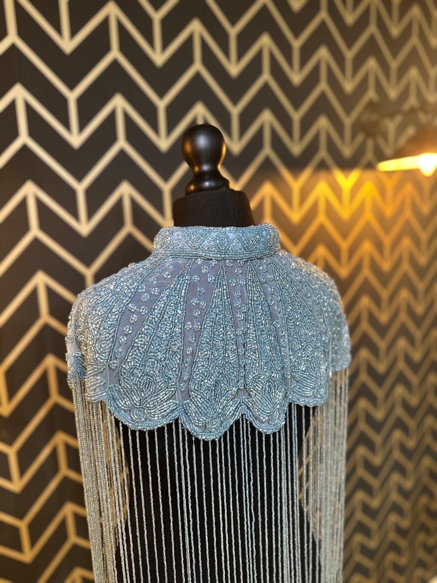 Light Blue Beaded Cape
