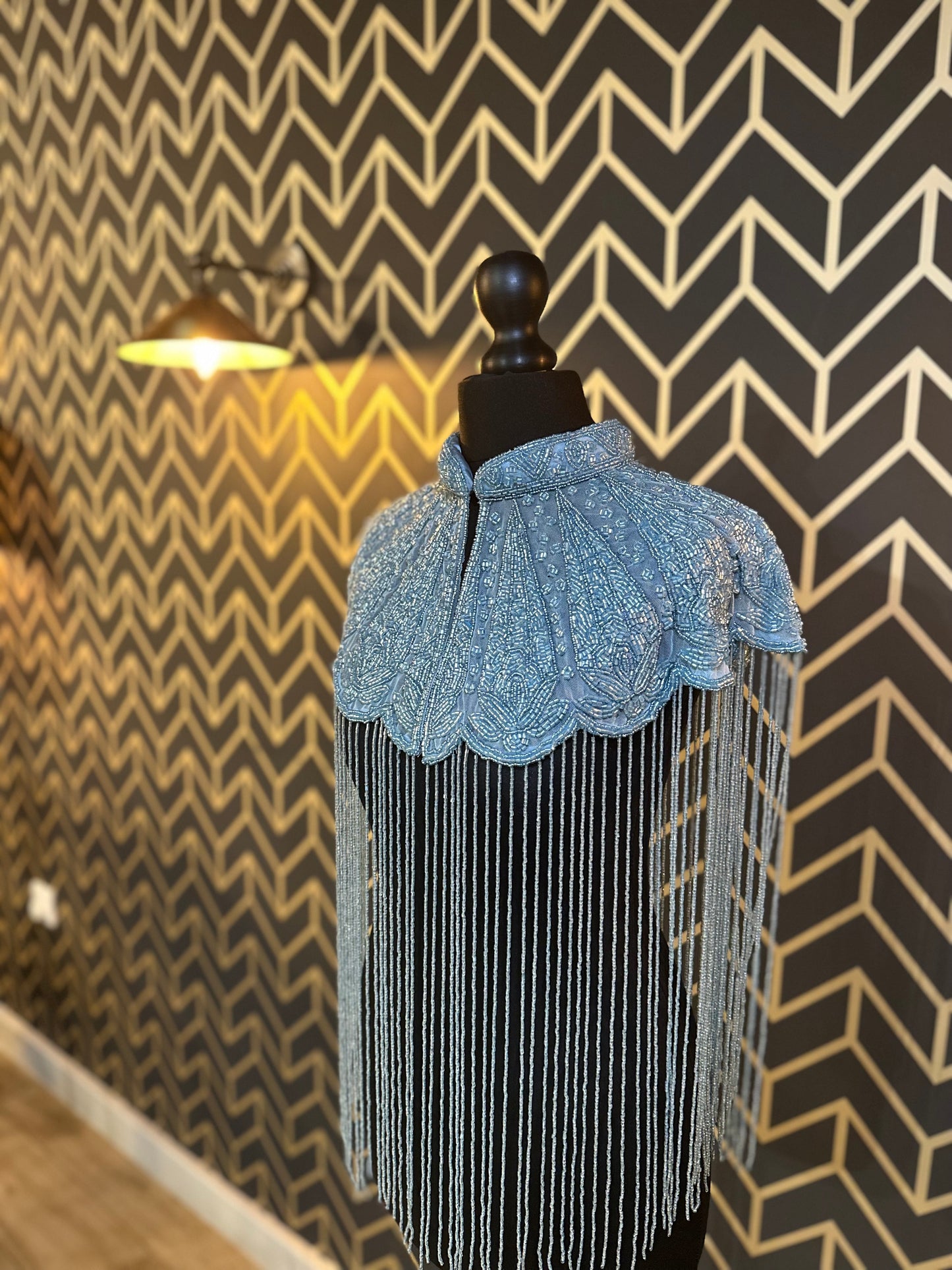 Light Blue Beaded Cape