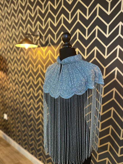 Light Blue Beaded Cape