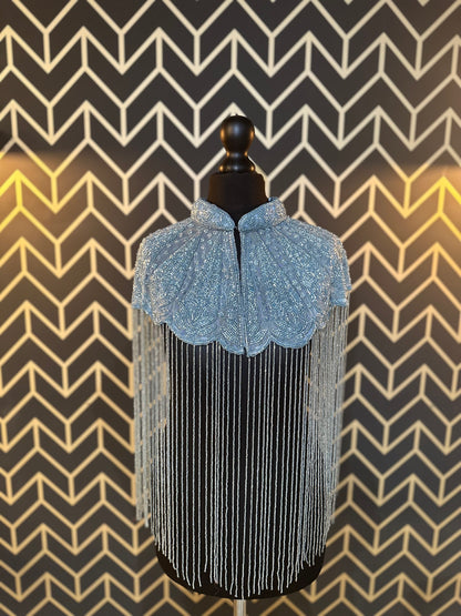 Light Blue Beaded Cape