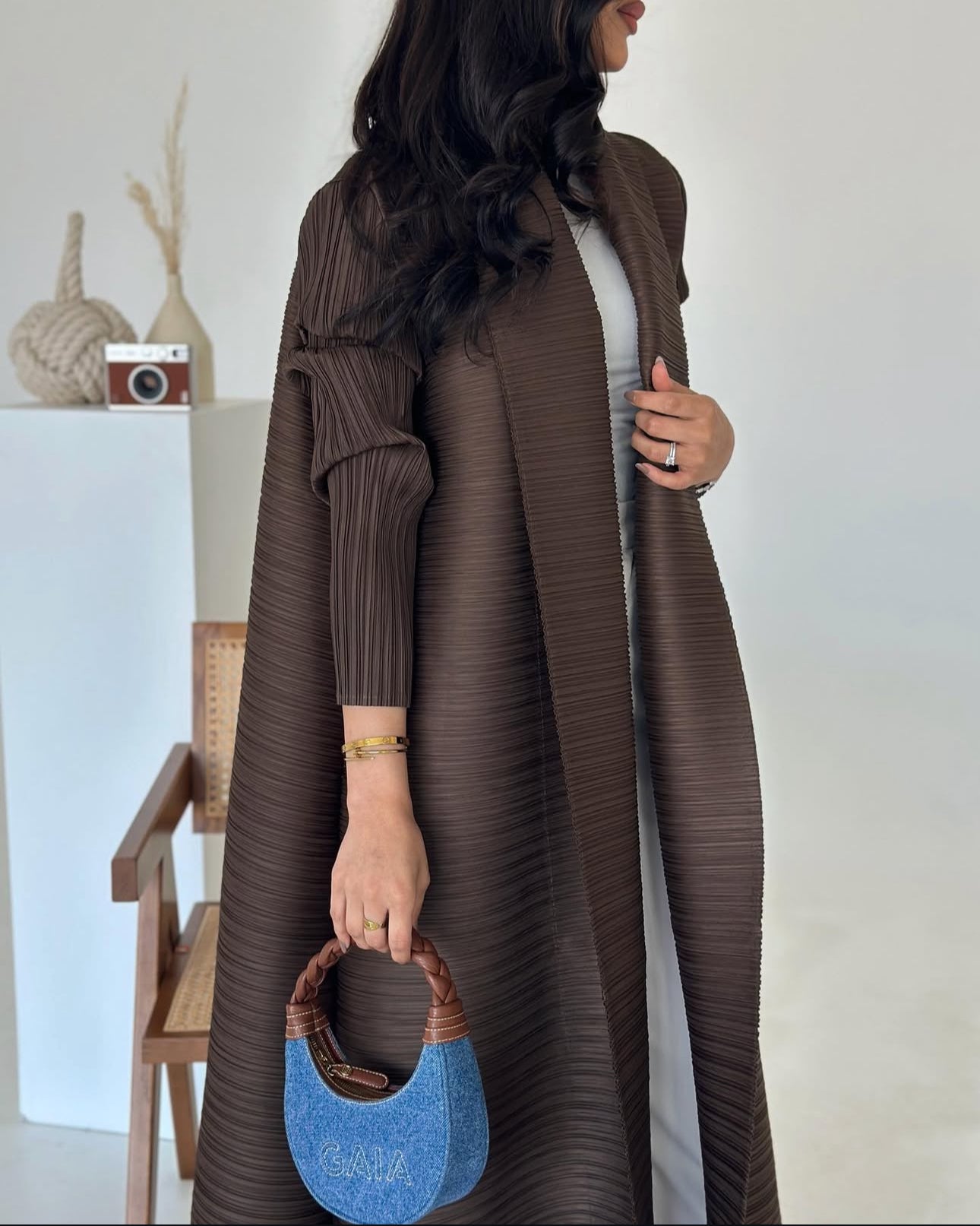Cocoa Drape Abaya