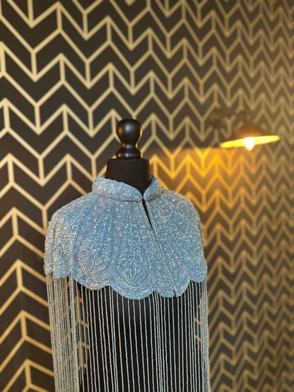 Light Blue Beaded Cape