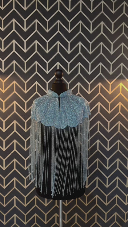 Light Blue Beaded Cape